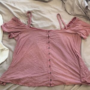 Cold Shoulder Striped Top